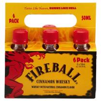 Fireball Whiskey - Fireball Cinnamon Flavored Whiskey (6 pack bottles) (6 pack bottles)